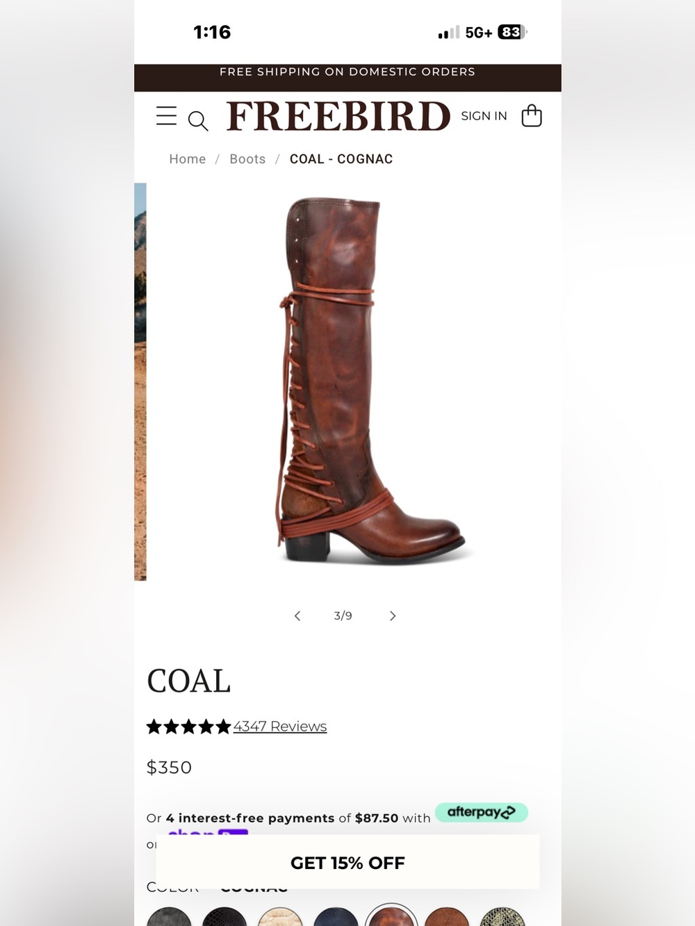 FREEBIRD boots COAL Premium Brown Leather Boots - Classic - Picture 9 of 12